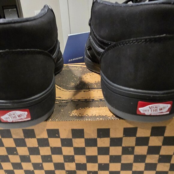 Vans Men's Zahba Mid Black Pewter Grey Suede Striped Skate Shoes Size 10 NEW - Picture 3 of 7